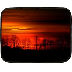 Tree Series Sun Orange Sunset Fleece Blanket (mini) by BangZart