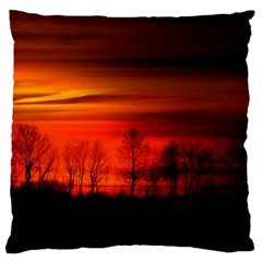 Tree Series Sun Orange Sunset Large Cushion Case (two Sides) by BangZart