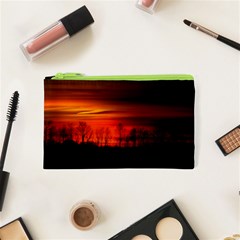 Tree Series Sun Orange Sunset Cosmetic Bag (xs) by BangZart