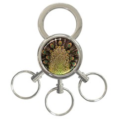 Peacock Feathers Wheel Plumage 3-ring Key Chains by BangZart