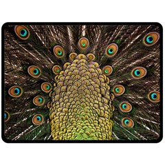 Peacock Feathers Wheel Plumage Fleece Blanket (large)  by BangZart