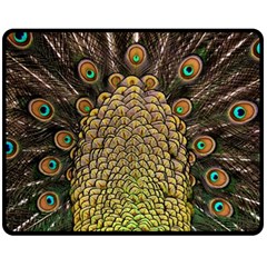 Peacock Feathers Wheel Plumage Fleece Blanket (medium)  by BangZart