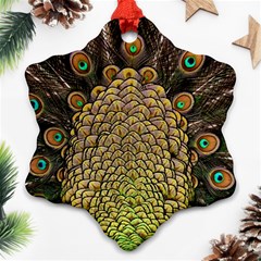 Peacock Feathers Wheel Plumage Ornament (snowflake) by BangZart