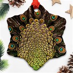 Peacock Feathers Wheel Plumage Ornament (Snowflake) Front