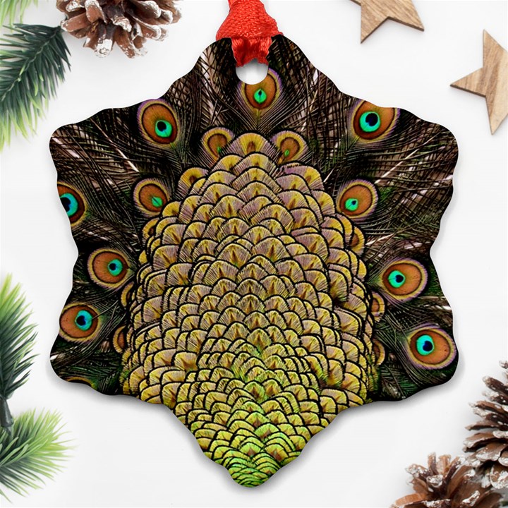 Peacock Feathers Wheel Plumage Ornament (Snowflake)