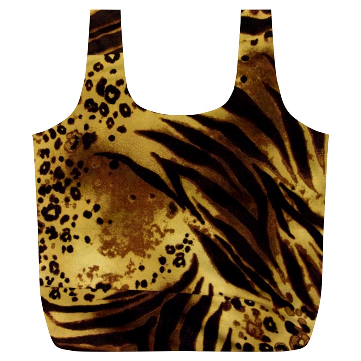 Pattern Tiger Stripes Print Animal Full Print Recycle Bags (L) 