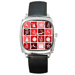 Christmas Map Innovative Modern Square Metal Watch by BangZart