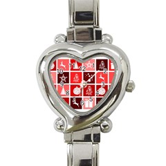 Christmas Map Innovative Modern Heart Italian Charm Watch by BangZart