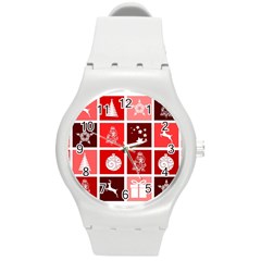 Christmas Map Innovative Modern Round Plastic Sport Watch (m) by BangZart