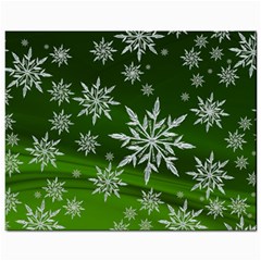 Christmas Star Ice Crystal Green Background Mini Button Earrings by BangZart