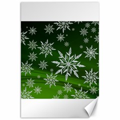 Christmas Star Ice Crystal Green Background Canvas 20  X 30   by BangZart