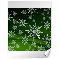 Christmas Star Ice Crystal Green Background Canvas 36  X 48   by BangZart