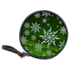 Christmas Star Ice Crystal Green Background Classic 20-cd Wallets by BangZart