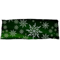 Christmas Star Ice Crystal Green Background Body Pillow Case (dakimakura) by BangZart