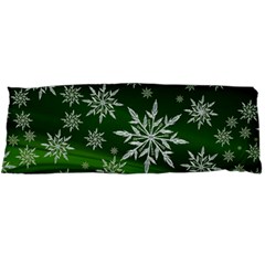 Christmas Star Ice Crystal Green Background Body Pillow Case Dakimakura (two Sides) by BangZart