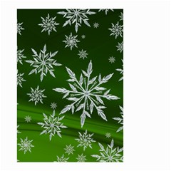 Christmas Star Ice Crystal Green Background Small Garden Flag (two Sides) by BangZart