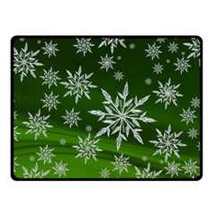 Christmas Star Ice Crystal Green Background Double Sided Fleece Blanket (small)  by BangZart