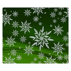 Christmas Star Ice Crystal Green Background Double Sided Flano Blanket (small)  by BangZart