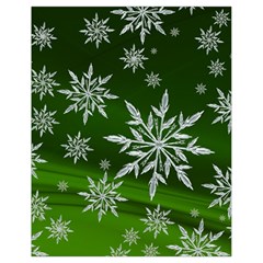 Christmas Star Ice Crystal Green Background Drawstring Bag (small) by BangZart