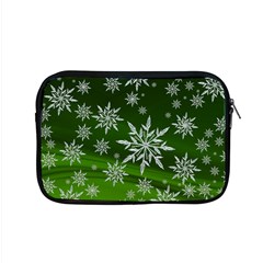 Christmas Star Ice Crystal Green Background Apple Macbook Pro 15  Zipper Case by BangZart