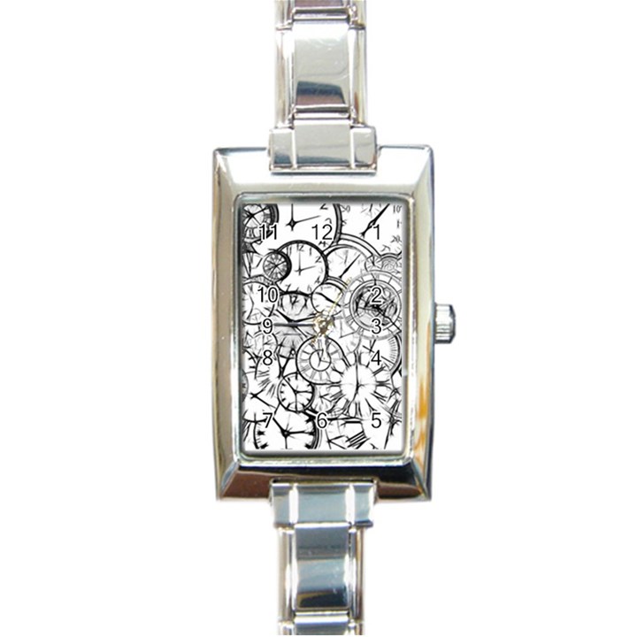 Time Clock Watches Time Of Rectangle Italian Charm Watch