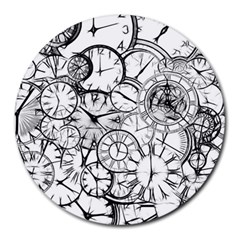 Time Clock Watches Time Of Round Mousepads