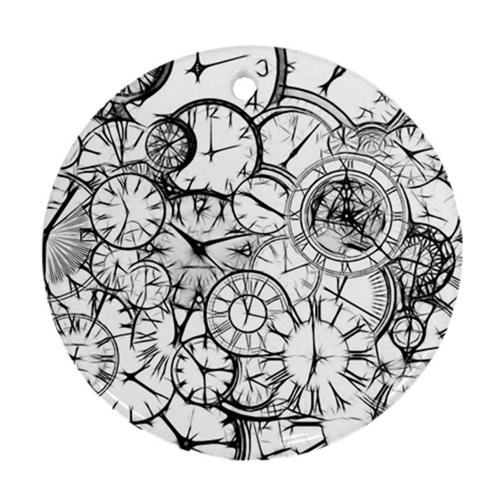 Time Clock Watches Time Of Ornament (Round)