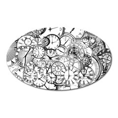 Time Clock Watches Time Of Oval Magnet