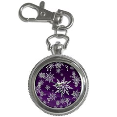 Christmas Star Ice Crystal Purple Background Key Chain Watches by BangZart