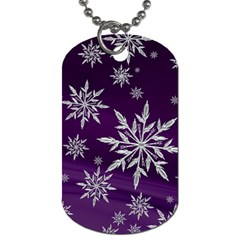 Christmas Star Ice Crystal Purple Background Dog Tag (one Side) by BangZart