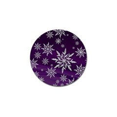 Christmas Star Ice Crystal Purple Background Golf Ball Marker by BangZart