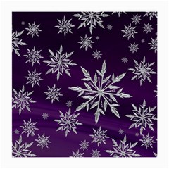 Christmas Star Ice Crystal Purple Background Medium Glasses Cloth by BangZart