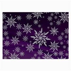 Christmas Star Ice Crystal Purple Background Large Glasses Cloth (2-side) by BangZart