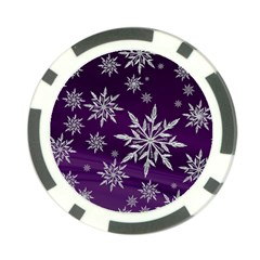 Christmas Star Ice Crystal Purple Background Poker Chip Card Guard by BangZart