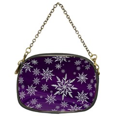 Christmas Star Ice Crystal Purple Background Chain Purses (two Sides)  by BangZart