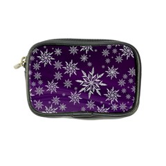 Christmas Star Ice Crystal Purple Background Coin Purse by BangZart