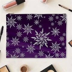 Christmas Star Ice Crystal Purple Background Cosmetic Bag (xl) by BangZart