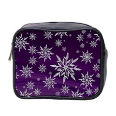 Christmas Star Ice Crystal Purple Background Mini Toiletries Bag 2-side by BangZart