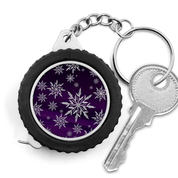 Christmas Star Ice Crystal Purple Background Measuring Tape