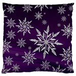 Christmas Star Ice Crystal Purple Background Large Cushion Case (Two Sides) Back