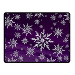 Christmas Star Ice Crystal Purple Background Double Sided Fleece Blanket (small)  by BangZart