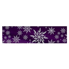 Christmas Star Ice Crystal Purple Background Satin Scarf (oblong) by BangZart