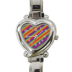 Spectrum Psychedelic Heart Italian Charm Watch by BangZart