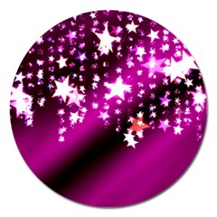 Background Christmas Star Advent Magnet 5  (round) by BangZart