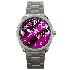 Background Christmas Star Advent Sport Metal Watch by BangZart