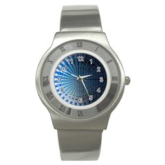 Data Computer Internet Online Stainless Steel Watch by BangZart