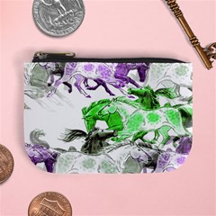 Horse Horses Animal World Green Mini Coin Purses by BangZart