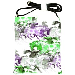 Horse Horses Animal World Green Shoulder Sling Bags by BangZart