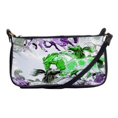 Horse Horses Animal World Green Shoulder Clutch Bags by BangZart