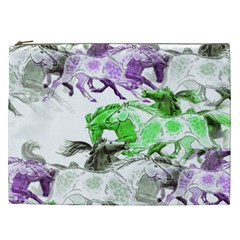 Horse Horses Animal World Green Cosmetic Bag (xxl)  by BangZart